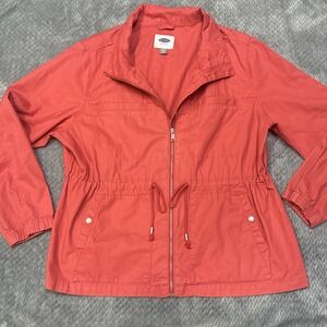 Old Navy Jacket Women‎ 2XL XXL Pink Salmon Chore Coat Barn Lightweight Pockets